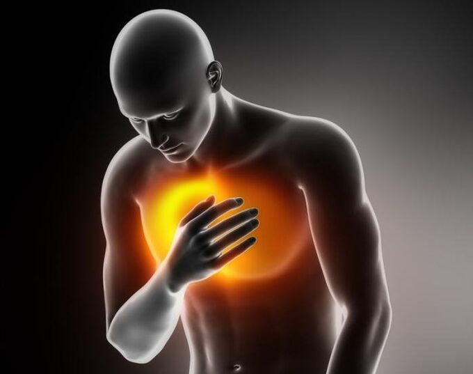 Ο οξύς πόνος στο στήθος είναι ένα από τα συμπτώματα της οστεοχόνδρωσης της θωρακικής μοίρας της σπονδυλικής στήλης